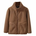 thumbnail image 1 of SGMVNU Girls Jacket Full Zip Warm Jackets Boys Winter Coat Windbreaker Outerwear with Pockets Kids Winter Clothes(Size 15-16 Years, Brown), 1 of 7