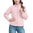 thumbnail image 1 of SGMVNU Girls Jacket Sweatshirt Kids Stand Collar Long Sleeve Full Zip Lightweight Fall Winter Coat Outerwear, Size 12-13 Years, Pink, 1 of 3