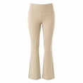 thumbnail image 1 of SGMVNU Girls High Waist Yoga Pants Flared Leg Leggings For Kids Stretchy Soft Comfortable Workout Bottoms Activewear Gifts for Girls, Size5-6 Years, tg6_1-Khaki, 1 of 2