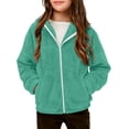 thumbnail image 1 of SGMVNU Girls Kids Trench Coats Girls Fuzzy Jacket Casual Button Down Overcoat Jackets Outwear Fashion Kids Winter Outfit(Size 5-6 Years, nz1023_D-Mint Green), 1 of 6