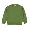 thumbnail image 1 of SGMVNU Girls Long Sleeve Crop Sweaters Kids Casual Crew Neck Knit Cute Fall Pullover Tops Classic Solid Color Knitwear(Size 12-18 Months,Green), 1 of 4