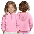 thumbnail image 1 of SGMVNU Girls Novelty Hoodies 3-4 Years Little Boys Quarter Zip Pullover Hooded Sweatshirt Long Sleeve Tops Kids Hoodie with Pocket for Kids Pink, 1 of 9