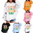 thumbnail image 1 of SGMVNU Girls Oversized Hoodie Cute Letter and Flower Graphic Sweatshirts Long Sleeve Hood Pullover Fall Clothes, Size 8-9 Years, tc1-White, 1 of 5