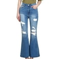 thumbnail image 1 of SGMVNU Girls Pants Fashion Embroidered Bow Wide Leg Jeans for Teen Girls Casual Comfortable Stretch Denim Trousers for Kids Age 8-13 Fashion Tween Streetwear(Size 12-13 Years,Blue), 1 of 9