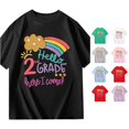 thumbnail image 1 of SGMVNU Girls Second Grade Shirts Short Sleeve Crewneck Graphic Tee Tops Summer Back to School Clothes, Size 7-8 Years, Black, 1 of 7