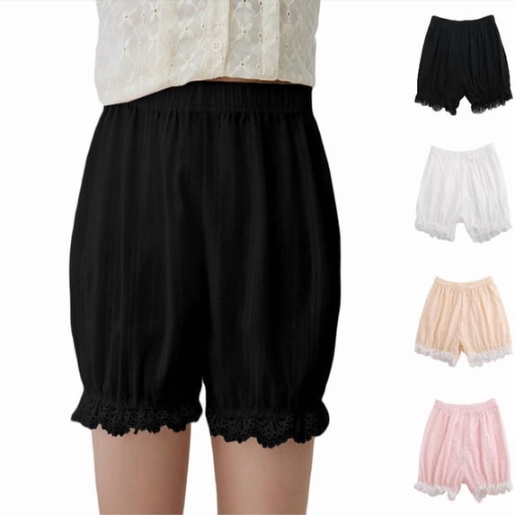 SGMVNU Girls Shorts Lace Pettipants Bloomers Split Skirt Culottes Half Under Dresses Shorts for Girls Size: 13-14 Years Black