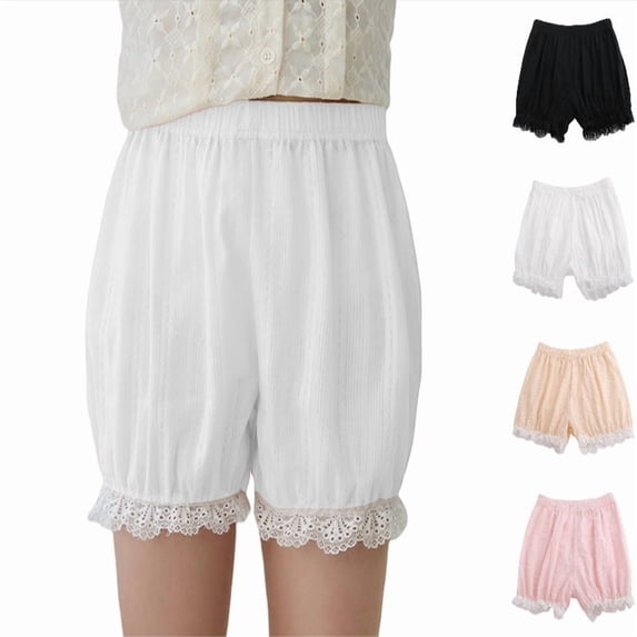 SGMVNU Girls Shorts Lace Pettipants Bloomers Split Skirt Culottes Half Under Dresses Shorts for Girls Size: 7-8 Years White