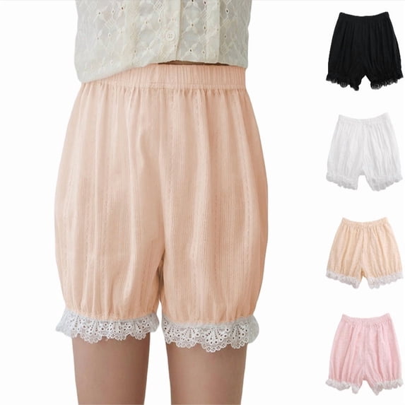 SGMVNU Girls Shorts Lace Pettipants Bloomers Split Skirt Culottes Half Under Dresses Shorts for Girls Size: 9-10 Years Beige