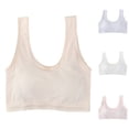thumbnail image 1 of SGMVNU Girls Sports Bras Seamless Lightly Lined Training Bra Wireless Stretchy Breathable Tween Comfortable Bralette Size: 12-15 Years Beige, 1 of 4