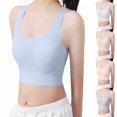 thumbnail image 1 of SGMVNU Girls Sports Bras Seamless Smoothing Padded Training Bra Wireless Racerback Breathable Tween Comfortable Bralette 9-15Y Size: 10-13 Years Blue, 1 of 9