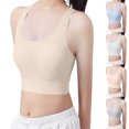 thumbnail image 1 of SGMVNU Girls Sports Bras Seamless Smoothing Padded Training Bra Wireless Racerback Breathable Tween Comfortable Bralette 9-15Y Size: 12-15 Years Yellow, 1 of 4