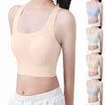 thumbnail image 1 of SGMVNU Girls Sports Bras Seamless Smoothing Padded Training Bra Wireless Racerback Breathable Tween Comfortable Bralette 9-15Y Size: 9-12 Years Light Pink, 1 of 4