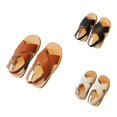 thumbnail image 1 of SGMVNU Girls Summer Sandals with Adjustable Straps Rubber Sole Open Toe Flat Outdoor Beach Dress Sandal for Baby Toddler Kids Brown Size 2.5-3 Years, 1 of 8