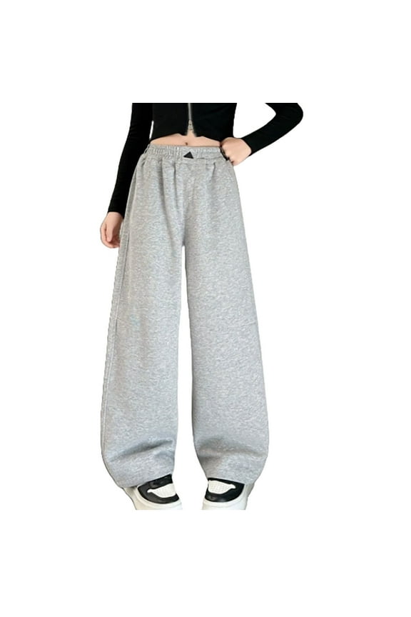 Girls Sweatpants Drawstring Elastic Solid Color Casual Active Joggers For 4-12 Years Comfortable Playwear Everyday Outfit Cute Pants for Girl(Size 5-6 Years,Light Gray)