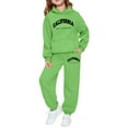 thumbnail image 1 of SGMVNU Girls Sweatsuit 2 Piece Outfits Boys Hooded Sweatshirt and Jogger Sweatpants Tracksuit Set Tracksuit Clothing Set, Size 13-14 Years, Green, 1 of 4