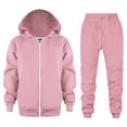 thumbnail image 1 of SGMVNU Girls Sweatsuit Kids Fashion Girls Full Zipper Tracksuits Thin Jogging Suits Hoodies Set with Pockets Pants Set, Size 7-8 Years, Red, 1 of 9