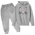 thumbnail image 1 of SGMVNU Girls Sweatsuit Set 2 Piece Outfits Boys Cotton Sweatshirts Sweatpants Youth Girls Pullover Casual Tracksuits Kids Clothes, Size 7-8 Years, Grey, 1 of 2