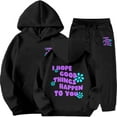 thumbnail image 1 of SGMVNU Girls Sweatsuit Set 2 Piece Outfits Boys Pullover Hoodie and Sweatpants Fall Winter Kids Clothes Tracksuit Clothing Set, Size 4-5 Years, Black, 1 of 4