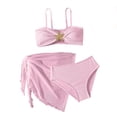 thumbnail image 1 of SGMVNU Girls Swimsuit Bikini Set with Cover up Wrap Skirt Girls Swimwear Size 8 3 Piece Swimwear Ruffle Bathing Suits for Teen Girl(Size 11-12 Years,D2-Pink), 1 of 7
