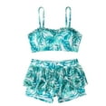 thumbnail image 1 of SGMVNU Girls Swimsuit Two Piece Ruffle Bathing Suit Girls Swimsuit Size 18 Girl Cute Bikini Set Adjustable Straps Summer Beach Swimwear, Size 9-10 Years, 4-Mint Green, 1 of 9