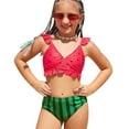 thumbnail image 1 of SGMVNU Girls Swimsuit Two Piece Ruffle Bathing Suit Toddler Girls Swimwear Girl Cute Bikini Set Adjustable Straps Summer Beach Swimwear, Size 8-9 Years, 1-Watermelon Red, 1 of 6