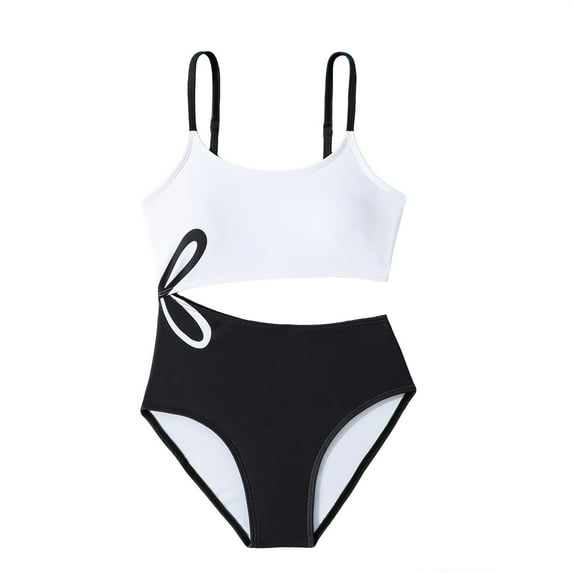 SGMVNU Girls Swimsuit Two Piece Ruffle Bathing Suit Toddler Girls Swimwear Girl Cute Bikini Set Adjustable Straps Summer Beach Swimwear, Size 9-10 Years, 3-Black