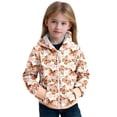 thumbnail image 1 of SGMVNU Girls and Toddlers' Butterflies Printed Hoodie Sweatshirt with Two Pocket, Long Sleeves Graphic Sweatshirts Zip up Hooded Jackets, Orange, 1-2 Years, 1 of 6