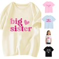 thumbnail image 1 of SGMVNU Girls Tops for Sumer Short Sleeves Round Neck Loose Fit Casual Big Sis Letter Graphic Tee Girls Fashion, Size 13-14 Years, Light Yellow-b, 1 of 4