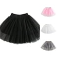 thumbnail image 1 of SGMVNU Girls Tutu Skirts Elastic Waist Layered A Line Petticoat Soft Tulle Skirt for Wedding, Ballet, Birthday Party, Black, Size 8-9 Years, 1 of 4