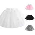 thumbnail image 1 of SGMVNU Girls Tutu Skirts Elastic Waist Layered A Line Petticoat Soft Tulle Skirt for Wedding, Ballet, Birthday Party, White, Size 9-10 Years, 1 of 4