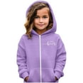 thumbnail image 1 of SGMVNU Girls Zip up Cropped Hoodies Teen Casual Long Sleeve Full Zipper Sweatshirts Jackets with Pockets Fall Outerwear Size 11-12 Years, Color lz1023_A-Purple, 1 of 4