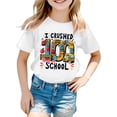 thumbnail image 1 of SGMVNU Graphic Tees for Boys Girls Kids Girls Clothes Size 14-16 Casual Short Sleeve Crewneck Print T-Shirts Summer Outfit 100 Days of School Shirts(Size 8-9 Years,White), 1 of 4