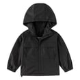 thumbnail image 1 of SGMVNU Hooded Jackets for Boys Toddler Kids, Casual Windbreaker Outerwear, Lightweight Zipper Jacket Coats with Pockets, Spring Fall Dust Coat Outerwear for Kids, Black, 12-13 Years, 1 of 9
