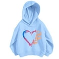 thumbnail image 1 of SGMVNU Hoodies for Girls Boys Trendy Boys Fashion Hoodie Heart Print Casual Pullover Sweatshirt for Kids Athletic Outerwear Youth Apparel with Pocket(Size 5-6 Years, Blue), 1 of 9