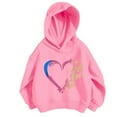 thumbnail image 1 of SGMVNU Hoodies for Girls Boys Trendy Boys Fashion Hoodie Heart Print Casual Pullover Sweatshirt for Kids Athletic Outerwear Youth Apparel with Pocket(Size 9-10 Years, Pink), 1 of 7