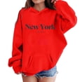 thumbnail image 1 of SGMVNU Hoodies for Teen Girls Cute Graphic Letter Print Hoodie Boys Sweatshirt Tops Loose Pullover Long Sleeve Shirt with Pocket Back To School Clothes Red Size 7-8 Years, 1 of 5