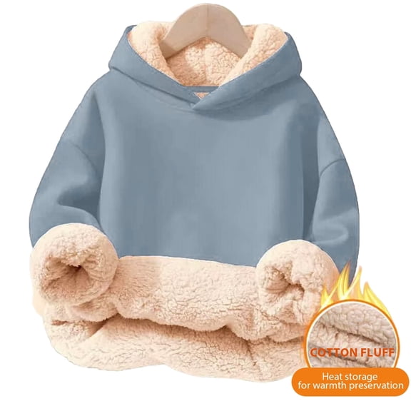 SGMVNU Hoodies for Teen Girls, Girl's Oversized Hoodie Sweatshirt, Boys Fashion Pullover Tops Kids Winter Clothes(Size 11-12 Years, yk251203_1-Light Blue)