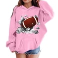 thumbnail image 1 of SGMVNU Hoodies for Kids 5-6 Years Pink Toddler Girl Boy Long Sleeve Football Hooded Sweatshirt Kids Hoodie Letter Graphic Pullover Tops Fall Winter Clothes, 1 of 7