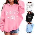 thumbnail image 1 of SGMVNU Hoodies for Girls Loose Sweatshirt Long Sleeve Hood Tops Kids Spring Fall Winter Streetwear, Size 5-6 Years, Pink, 1 of 4