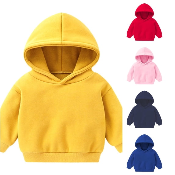 SGMVNU Hoodies for Toddler Baby Soft Warm Hooded Sweatshirts Boys and Girls Fall Winter Clothes, Size 18-24 Months, Yellow