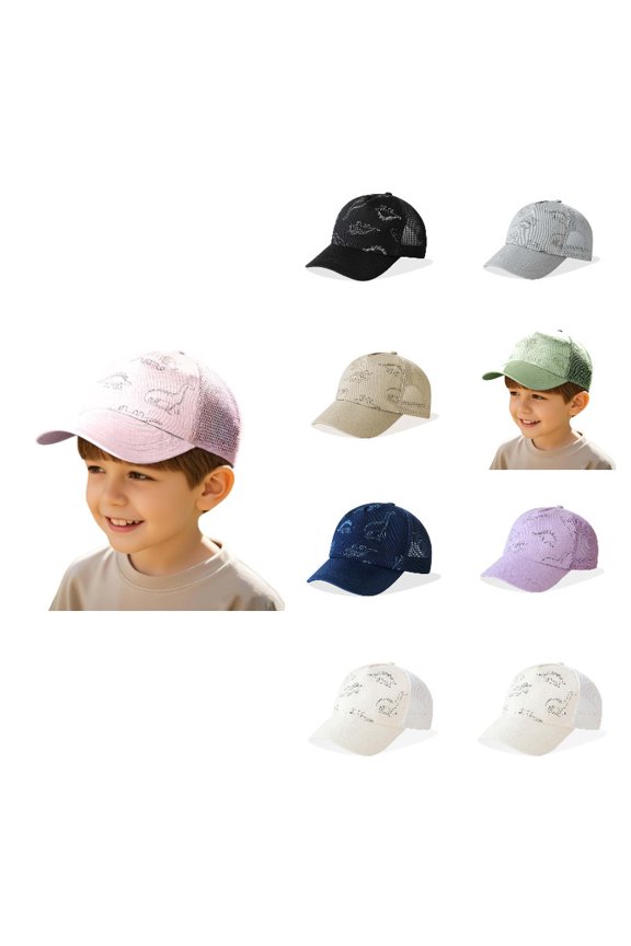 Kids Baseball Cap Adjustable Mesh Breathable Sun Hat for Boys Girls Casual Outdoor Pink Size 2-4 Years