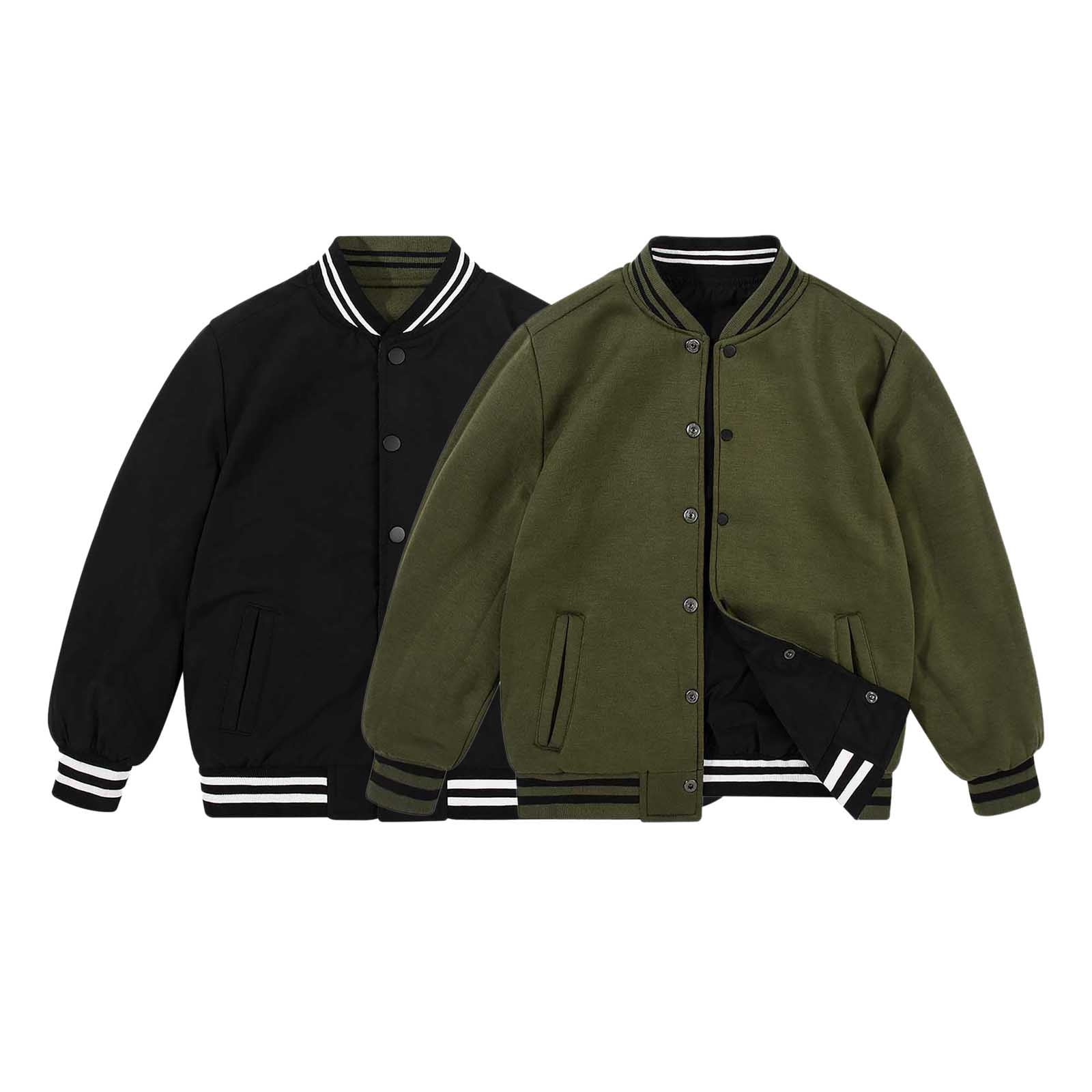SGMVNU Kids Baseball Jacket Button Down Sweatshirts Outerwear for Boys ...