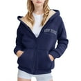 thumbnail image 1 of SGMVNU Kids Boys Girls Fall Winter Jacket Girls Winter Hooded Jacket With Zip Closure Soft Printed Casual Outerwear For Outdoor Activity And Everyday Comfort(Size 4-5 Years, Dark Blue), 1 of 4