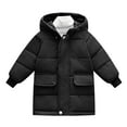 thumbnail image 1 of SGMVNU Kids Boys Girls Fall Winter Jacket Kids Coat Winter Baby Jacket Girls Boys Hooded Soild Toddler Outwear Zipper Windproof Warm Heavy Coat(Size 7-8 Years, nz1023_C-Black), 1 of 3