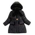 thumbnail image 1 of SGMVNU Kids Boys Girls Fall Winter Jacket Kids Toddler Baby Unisex Patchwork Spring Winter Cute Coat Hooded Padded Jacket Outwear Clothes(Size 5-6 Years, Black), 1 of 4