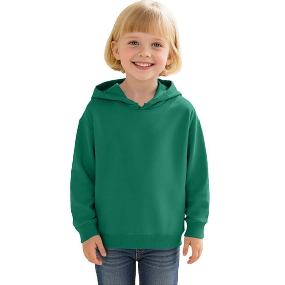 SGMVNU Kids' Classic Solid Color Hoodie Casual Basic Pullover Hooded Sweatshirt Hoodie for Boys or Girls Fall WInter Clothes for Kids Dark Green Size 2-3 Years