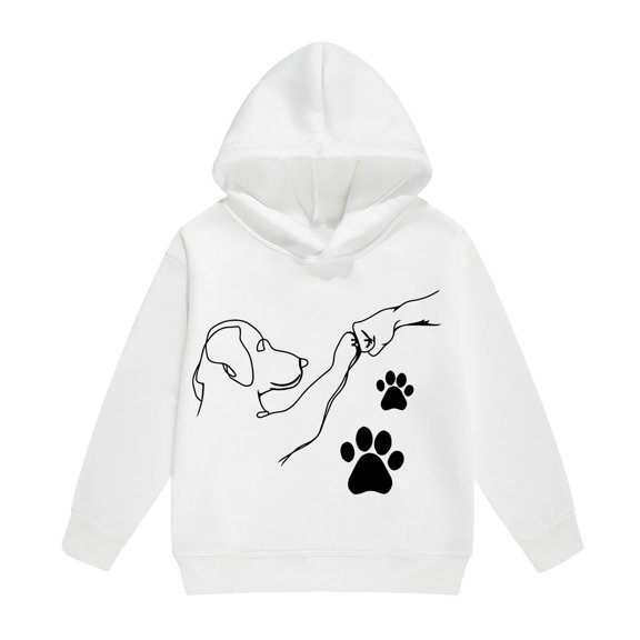 SGMVNU Kids' Classic Solid Color Hoodie Casual Basic Pullover Hooded Sweatshirt Hoodie for Boys or Girls Fall WInter Clothes for Kids Size 3-4 Years, Color lz1023_C-White