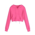 thumbnail image 1 of SGMVNU Kids Crop Tops Girls Hood Sweatshirts Long Sleeve Fashion Drawstring Hoodies Pullover Sweatshirts Fall Tops, Size 11-12 Years, Hot Pink, 1 of 4