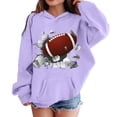 thumbnail image 1 of SGMVNU Kids Hoodies 2025 Fall Clothes 3-4 Years Purple Toddler Girl Boy Long Sleeve Football Hooded Sweatshirt Kids Hoodie Letter Graphic Pullover Tops Fall Winter Clothes, 1 of 7