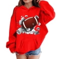 thumbnail image 1 of SGMVNU Kids Hoodies 2025 Fall Clothes 4-5 Years Red Toddler Girl Boy Long Sleeve Football Hooded Sweatshirt Kids Hoodie Letter Graphic Pullover Tops Fall Winter Clothes, 1 of 7